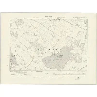 1915 Map of Nottinghamshire XXIX.NE, 1921 Print