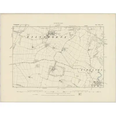 1883 Map of Nottinghamshire XXIX.NW, 1884 Print