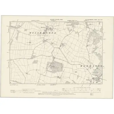 1897 Map of Nottinghamshire XXIX.NW, 1900 Print