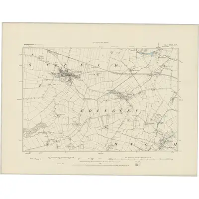 1883 Map of Nottinghamshire XXIX.SW, 1884 Print
