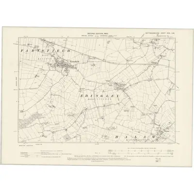 1897 Map of Nottinghamshire XXIX.SW, 1900 Print