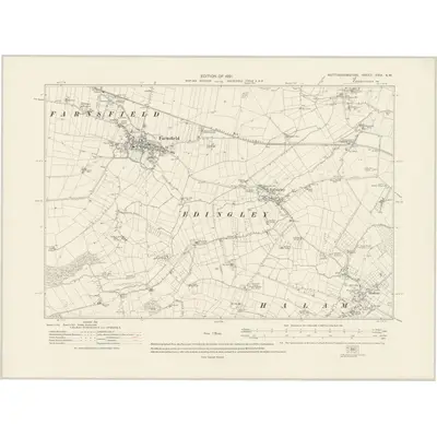1915 Map of Nottinghamshire XXIX.SW, 1921 Print