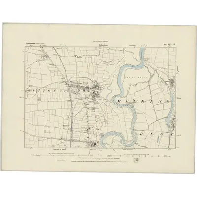 1883 Map of Nottinghamshire XXV.NE, 1884 Print