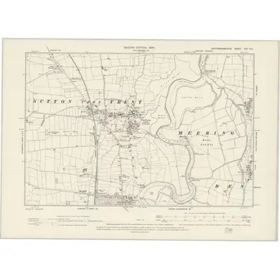 1899 Map of Nottinghamshire XXV.NE, 1900 Print