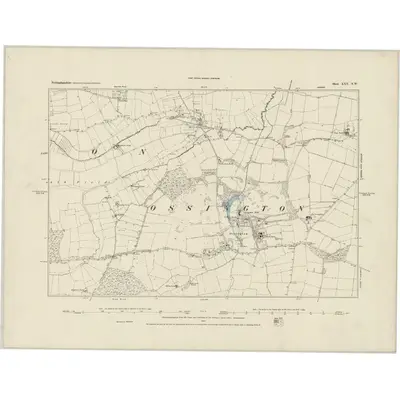 1883 Map of Nottinghamshire XXV.NW, 1884 Print