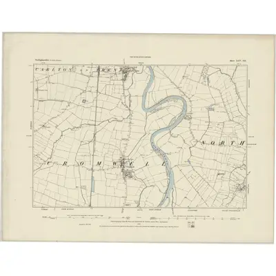 1883 Map of Nottinghamshire XXV.SE, 1884 Print