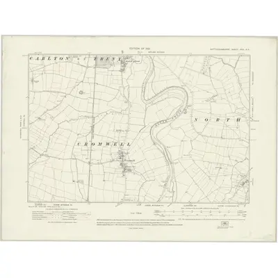 1915 Map of Nottinghamshire XXV.SE, 1921 Print