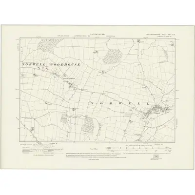 1915 Map of Nottinghamshire XXV.SW, 1921 Print