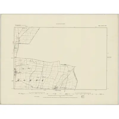 1883 Map of Nottinghamshire XXVI.NW, 1884 Print