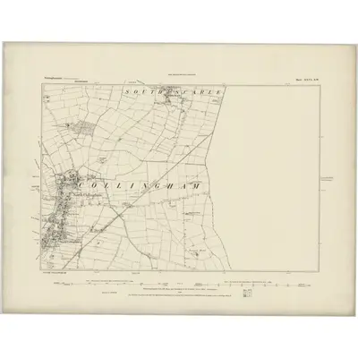 1883 Map of Nottinghamshire XXVI.SW, 1884 Print