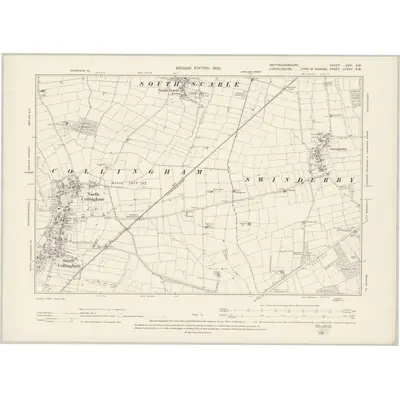 1899 Map of Nottinghamshire XXVI.SW, 1900 Print