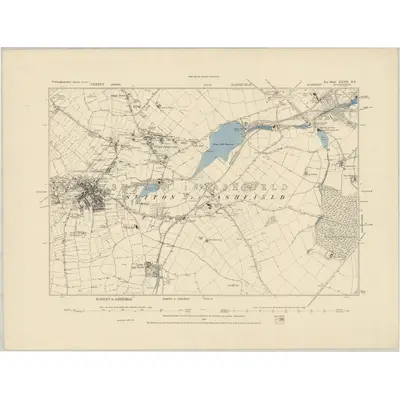 1877 Map of Nottinghamshire XXVII.NE, 1886 Print