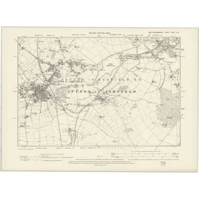 1898 Map of Nottinghamshire XXVII.NE, 1900 Print