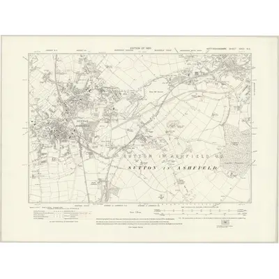 1913 Map of Nottinghamshire XXVII.NE, 1920 Print