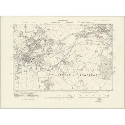 1913 Map of Nottinghamshire XXVII.NE, 1930 Print