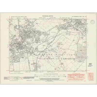 1938 Map of Nottinghamshire XXVII.NE, 1947 Print