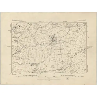 1876 Map of Nottinghamshire XXVII.NW, 1884 Print