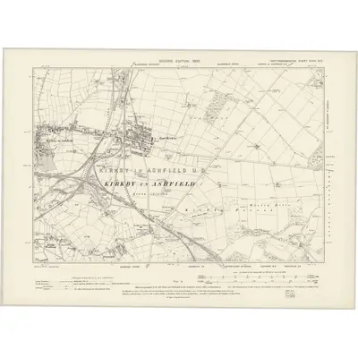 1898 Map of Nottinghamshire XXVII.SE, 1900 Print