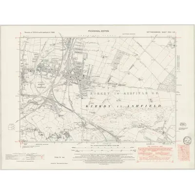 1938 Map of Nottinghamshire XXVII.SE, 1949 Print