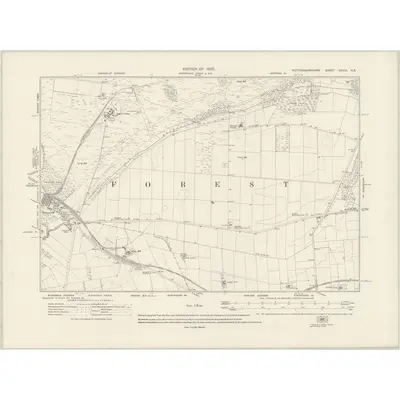 1913 Map of Nottinghamshire XXVIII.NE, 1920 Print