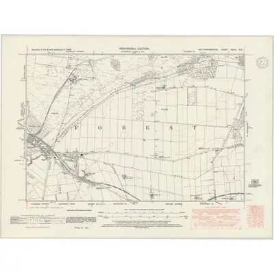 1938 Map of Nottinghamshire XXVIII.NE, 1947 Print