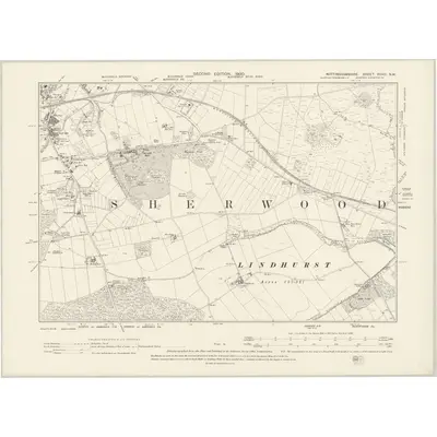 1897 Map of Nottinghamshire XXVIII.NW, 1900 Print