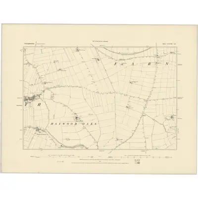 1883 Map of Nottinghamshire XXVIII.SE, 1884 Print