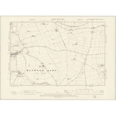 1897 Map of Nottinghamshire XXVIII.SE, 1900 Print