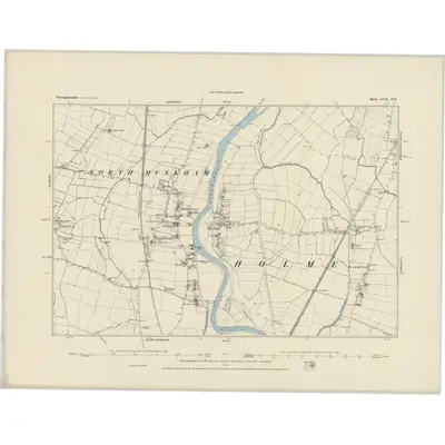1883 Map of Nottinghamshire XXX.NE, 1884 Print