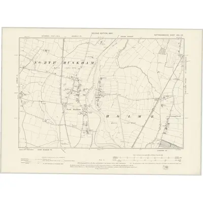 1898 Map of Nottinghamshire XXX.NE, 1900 Print