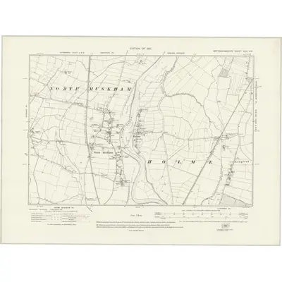 1915 Map of Nottinghamshire XXX.NE, 1921 Print