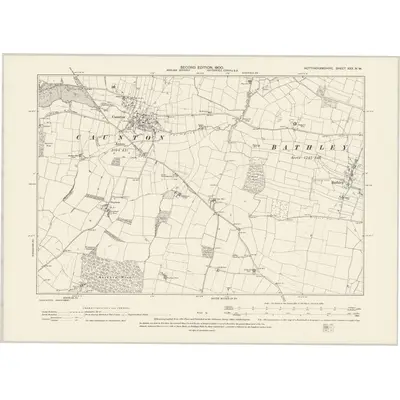 1898 Map of Nottinghamshire XXX.NW, 1900 Print