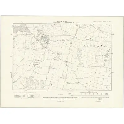 1915 Map of Nottinghamshire XXX.NW, 1921 Print