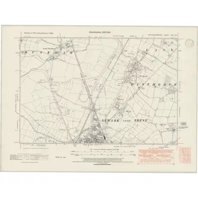 1938 Map of Nottinghamshire XXX.SE, 1947 Print