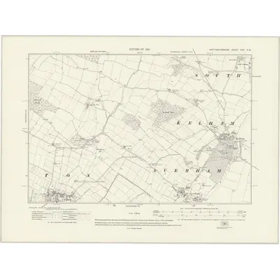 1915 Map of Nottinghamshire XXX.SW, 1921 Print