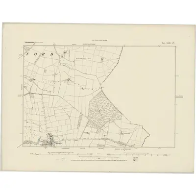 1883 Map of Nottinghamshire XXXI.SW, 1884 Print