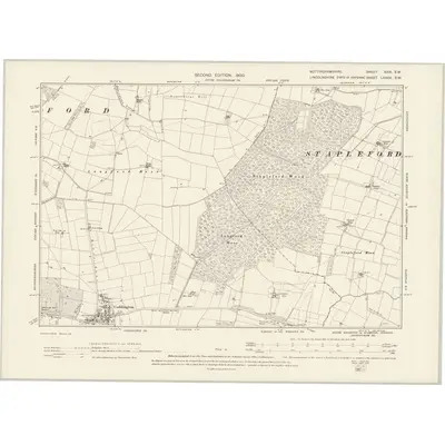 1899 Map of Nottinghamshire XXXI.SW, 1900 Print
