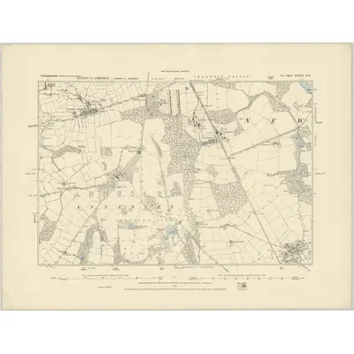 1878 Map of Nottinghamshire XXXII.NE, 1886 Print