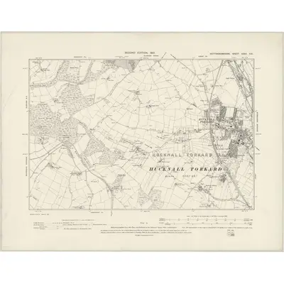 1899 Map of Nottinghamshire XXXII.SE, 1901 Print