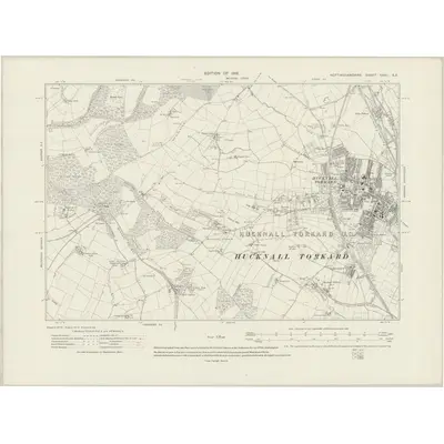 1913 Map of Nottinghamshire XXXII.SE, 1919 Print