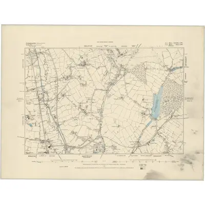 1879 Map of Nottinghamshire XXXII.SW, 1884 Print