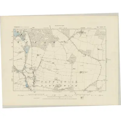 1878 Map of Nottinghamshire XXXIII.NW, 1884 Print