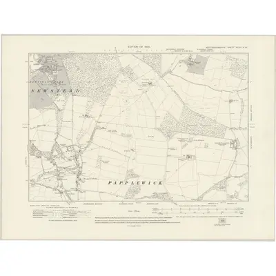 1913 Map of Nottinghamshire XXXIII.NW, 1920 Print