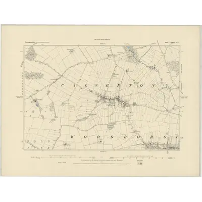 1878 Map of Nottinghamshire XXXIII.SE, 1885 Print