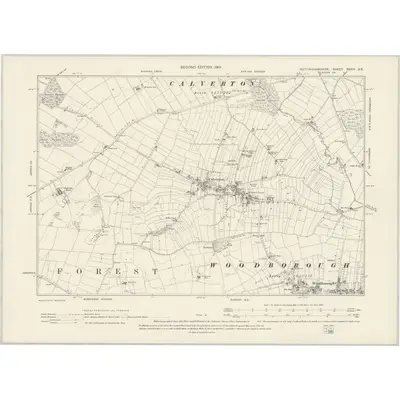 1899 Map of Nottinghamshire XXXIII.SE, 1901 Print