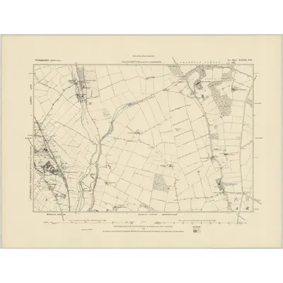 1878 Map of Nottinghamshire XXXIII.SW, 1886 Print