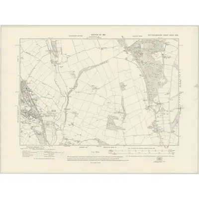 1913 Map of Nottinghamshire XXXIII.SW, 1921 Print