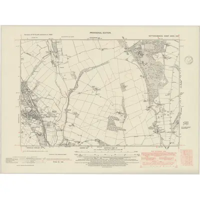 1938 Map of Nottinghamshire XXXIII.SW, 1948 Print