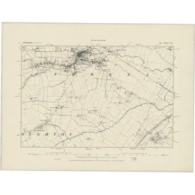 1883 Map of Nottinghamshire XXXIV.NE, 1884 Print