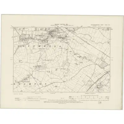 1898 Map of Nottinghamshire XXXIV.NE, 1900 Print